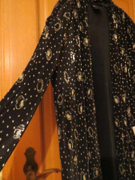 Offene Abendjacke, Gr.44/L, neu, schwarz-silber