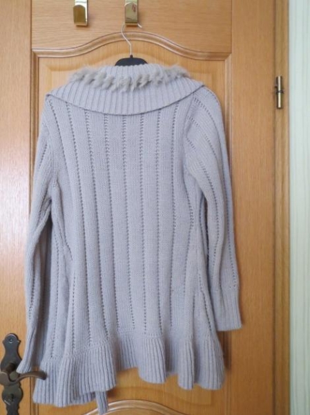 Strickjacke(lang),beige,Kragen