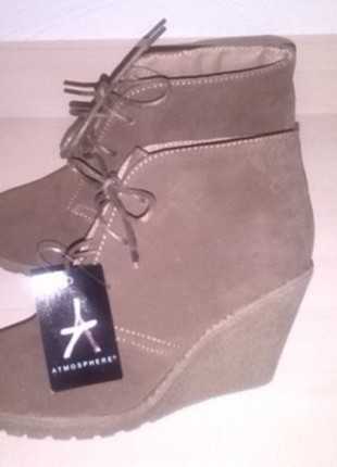 NEU Halbschuhe mit Keilabsatz, Wedges, Herbstschuhe, Schnürwedges