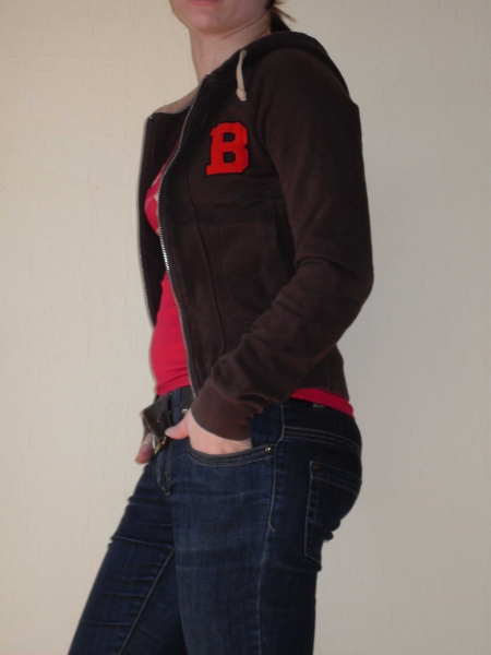 Blend Sweathirtjacke braun beige rot Gr. XS