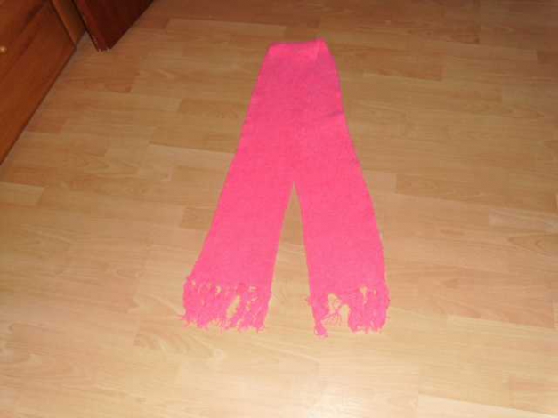 Fleeceschal, pink mit Fransen