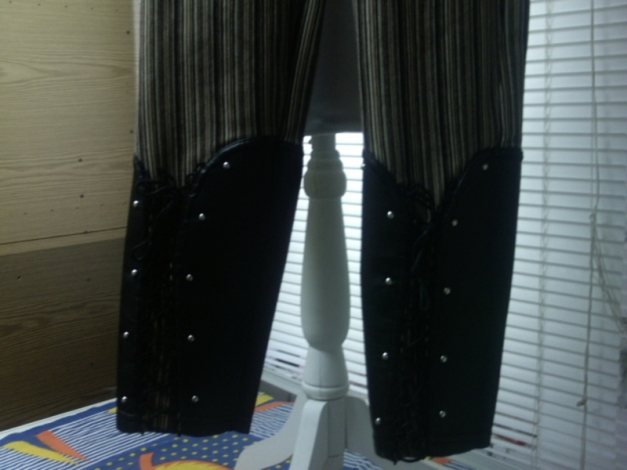 *** Genial ~ Gestreift ~ Leggings ~ Kunstledereinsatz *** 