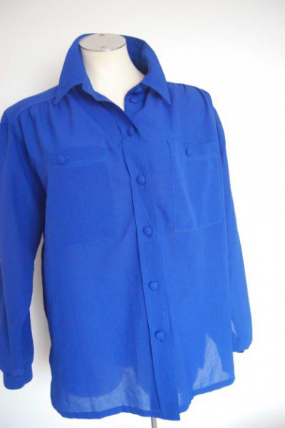 Royal Blaue  Vintage Bluse  Trendi