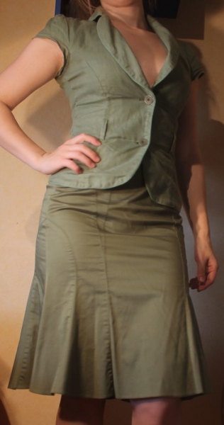 eleganter grüner Rock + Oberteil