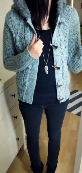 Primark Strickjacke Cardigan Grobstrick Fell Kapuze Atmosphere Herbst