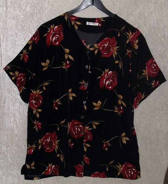 Vintage Bluse mit Rosenmotiv
