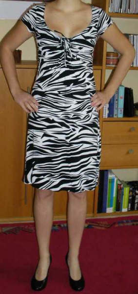 Zebra Muster Sommerkleid von Amisu schwarz-weiß Gr.38/M