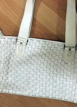 Weiße Echte Leder Tasche