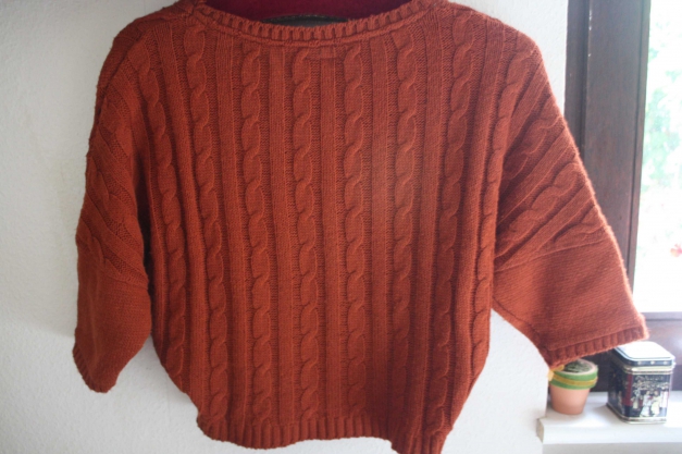 Zara trf Crop Strick Pullover rostbraun