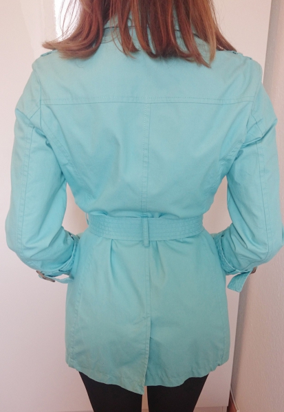 kurzer Trenchcoat türkis