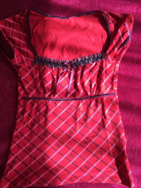 Viva Maria top Shirt 36 S balconette Pailletten rot Empire #Vive Maria