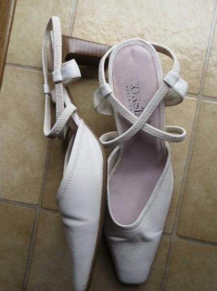 Schuhe/Slingbacks/Weiß,6cm Absatz