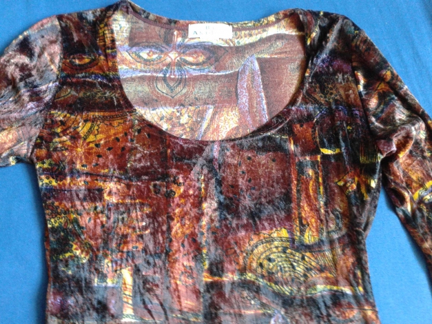 Buntes langärmeliges Top, wie samt