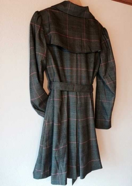 Braun pink karierter Trenchcoat H&M