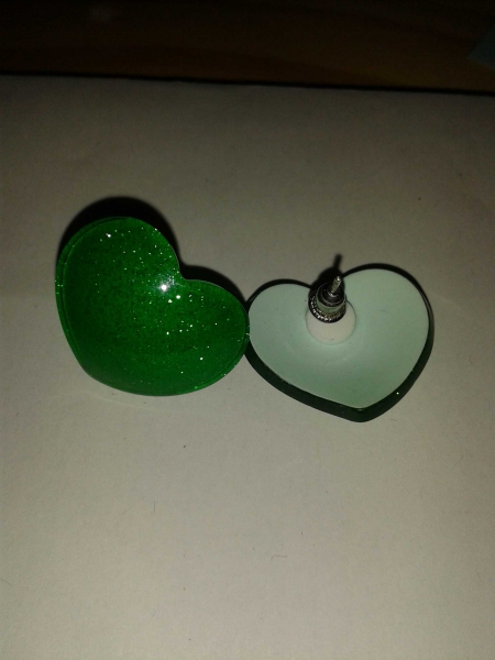 Herz Ohrstecker grün