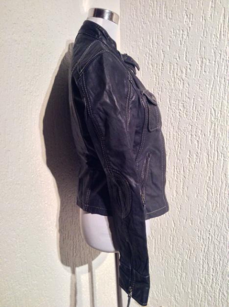 Oakwood Lederjacke Bikerstyle 100% Original Ziegennappaleder 