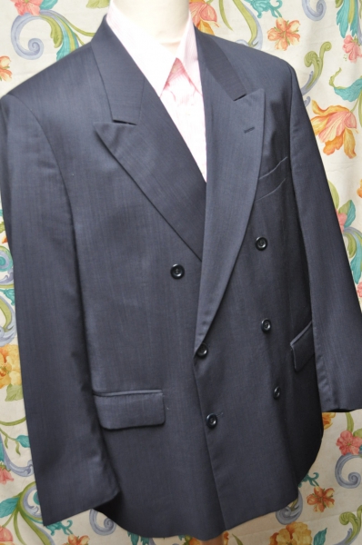 CERRUTI ANZUG edler S100´S Businessanzug Zweireiher dunkelblauer Glanz Gr. 25 50kurz Gvl