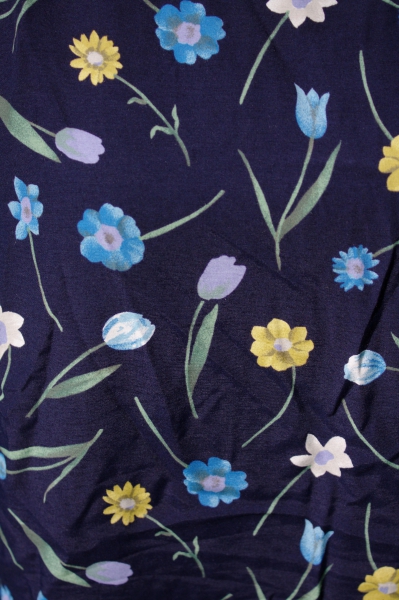 Kleid Sommerkleid Sanmiro blau Blumen Lagen-Look V-Ausschnitt