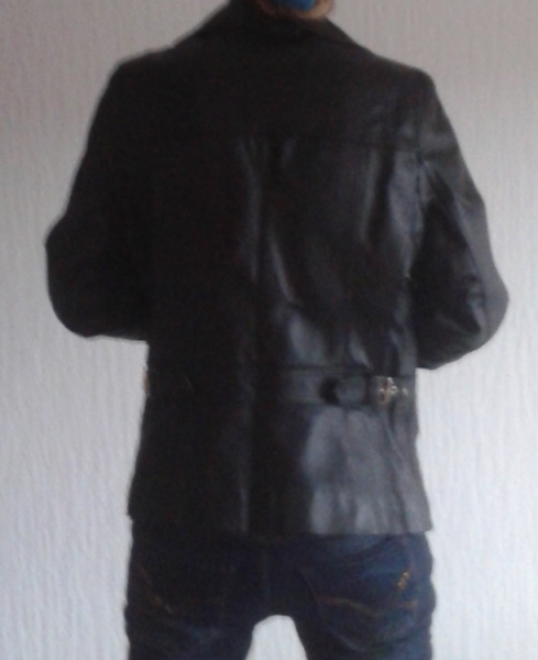 Schwarze Kunstlederjacke
