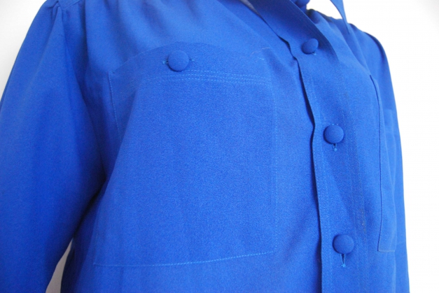Royal Blaue  Vintage Bluse  Trendi