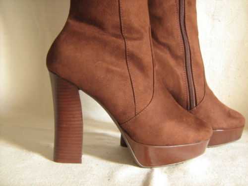 Neue Sommerkind Stiefel Gr. 40 Overknees High-Heels Plateau Wildlederimitat