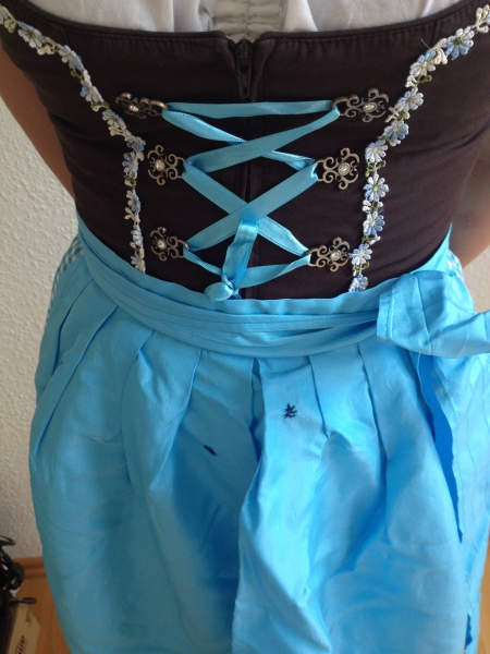 Stockerpoint Dirndl Größe 34 blau kariert
