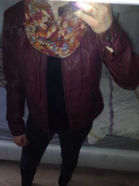 Neue Kunstlederjacke Promod Weinrot M 38 Blogger Trend