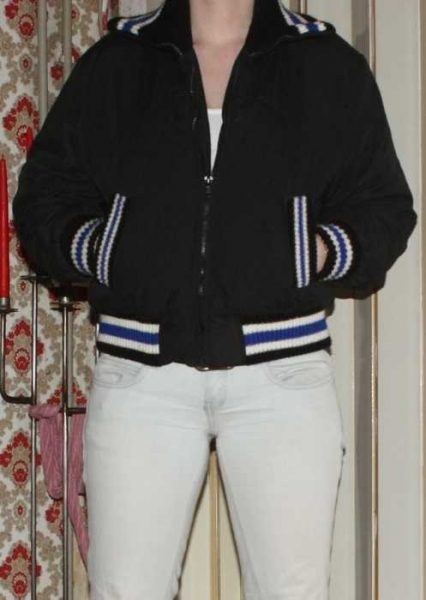 Fishbone Jacke, sehr warm, Gr. M, blaue & weiße Streifen