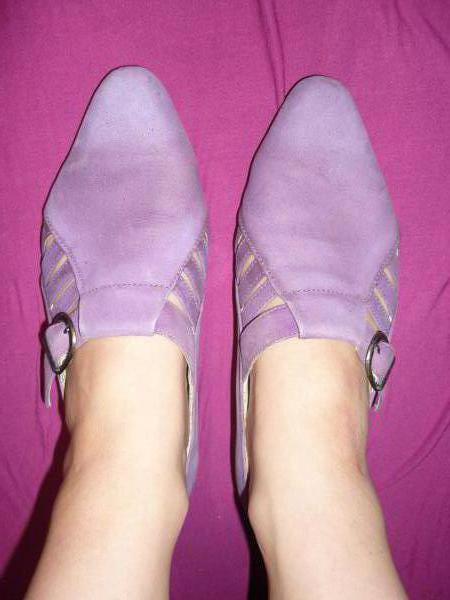 Spangenschuhe Größe 39 flieder Leder Vintage