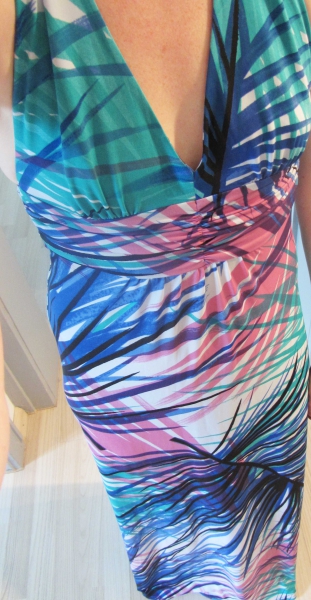 Asos Maxikleid Palmen print Neckholder 36 S XS türkis Strand