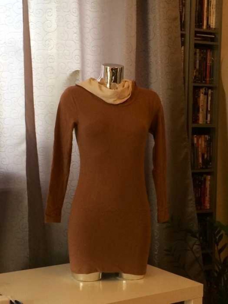 Apsara Longshirt Kleid Sweatshirtkleid Braun weiß Gr.S