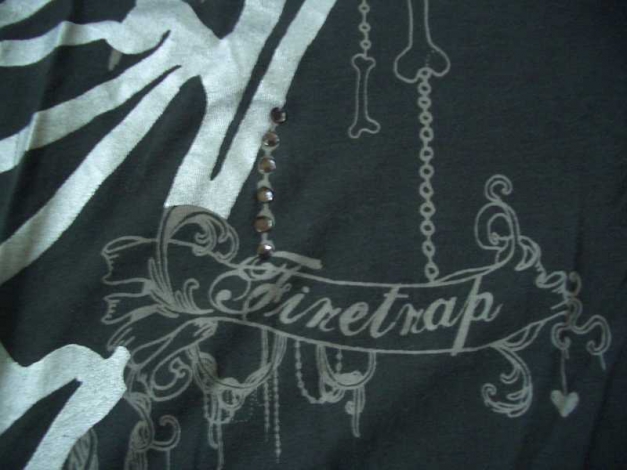 Firetrap T-Shirt in oliv khaki silber, Größe XS