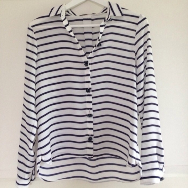 Blau weiß gestreifte Bluse von Zara 