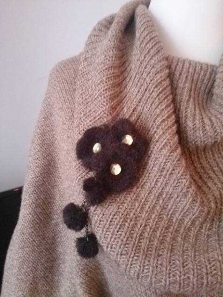 Brauner Woll Poncho H&M