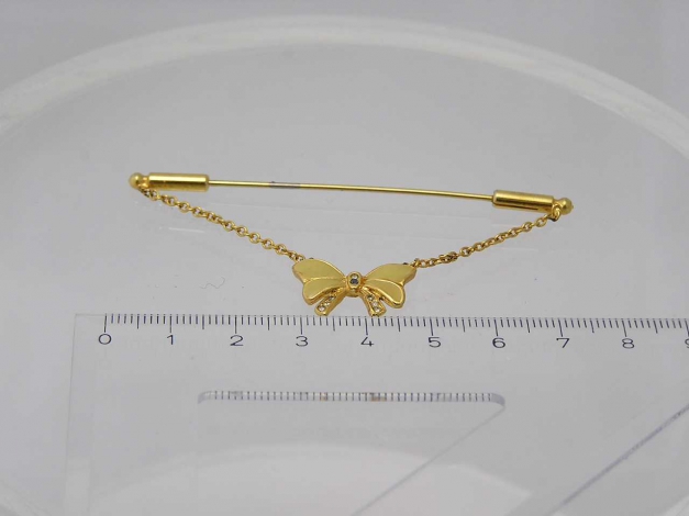 goldene Krawattennadel - Anstecknadel - Schleife