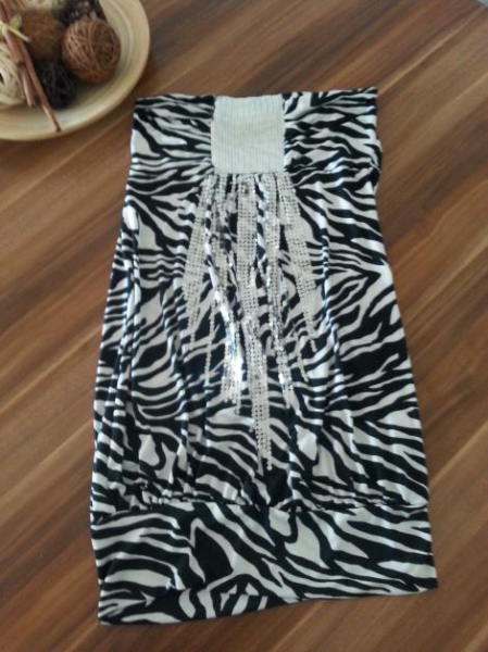 Bandeau Top/Kleid Größe L Zebra Muster