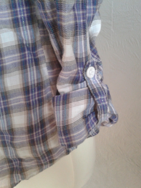 Karierte Bluse lila/weiß Gr.158/164
