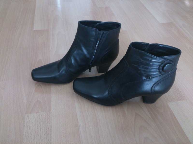 Schwarze Stiefeletten Stiefel rockabilly 40 leder / 5th Avenue