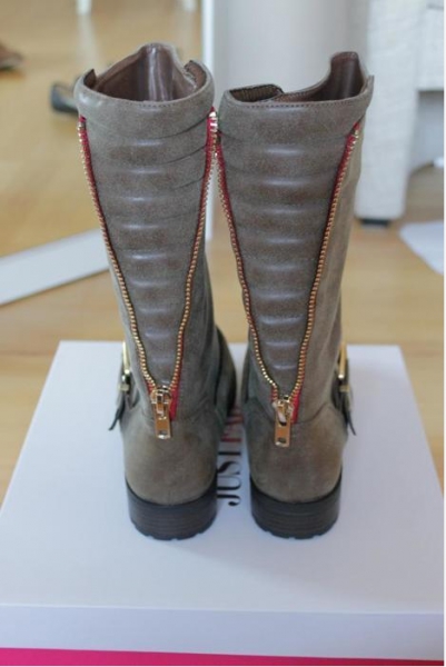 NEU! Stiefel, braun, Größe 39, roter Reißverschluss.