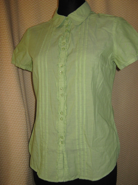 NEUw Romantik Rüschen Peter Pan Kragen Kurzarm Puffärmel Bluse 