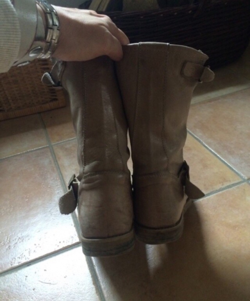 Buffalo Biker Boots in Beige Größe 37