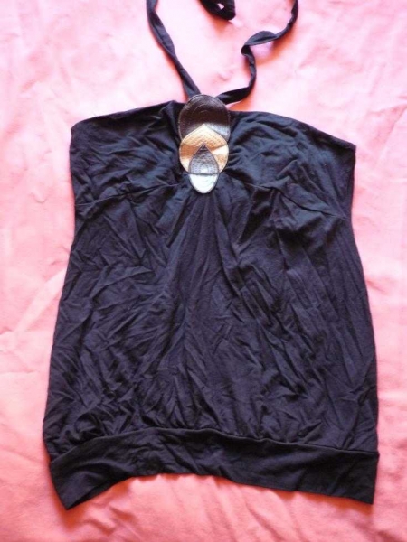 Neckholder Ballon Top * 36 * schwarz * hipster