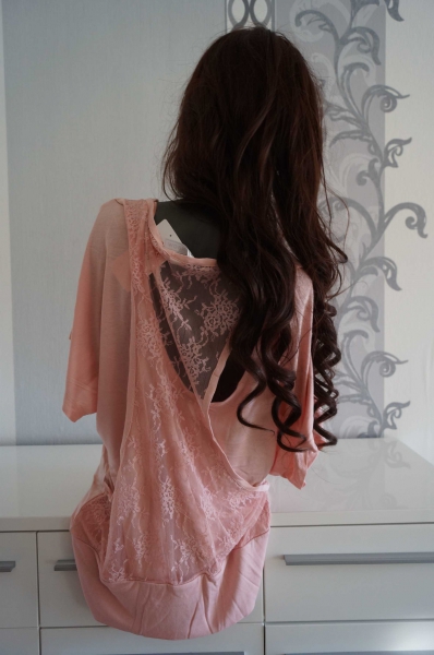 Oberteil pink rosa hinten Spitzen 40 / 42 XL Neu