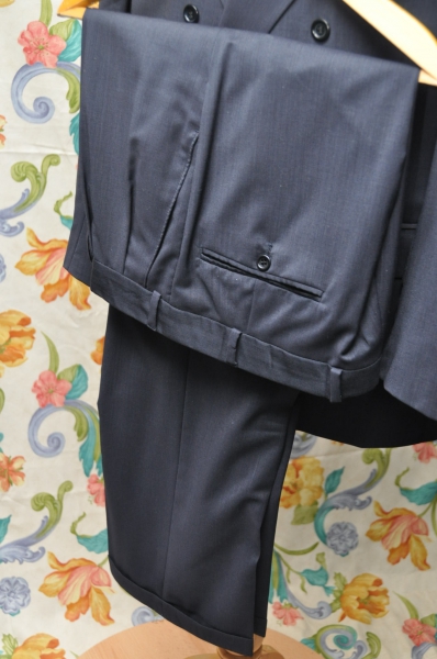 CERRUTI ANZUG edler S100´S Businessanzug Zweireiher dunkelblauer Glanz Gr. 25 50kurz Gvl