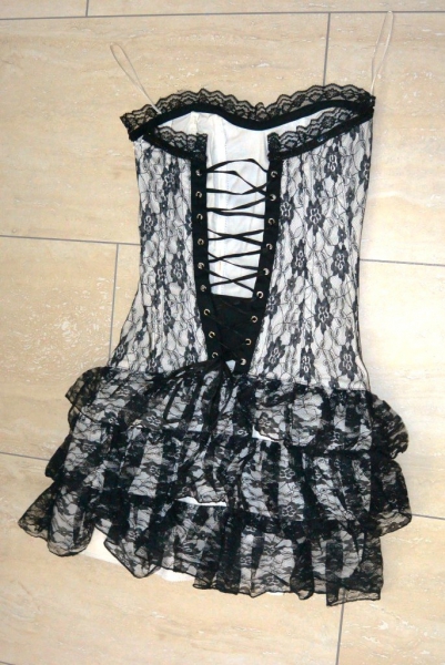 Corsagenkleid Gr. S in weiß mit Spitze