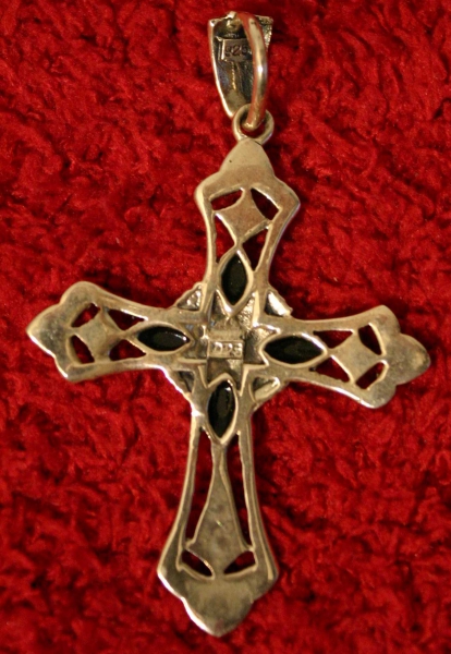 Sterlingsilber Kettenanhänger Gothic Kreuz