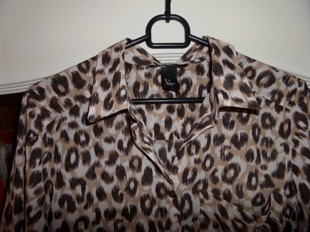 Vokuhila Leoparden Bluse von H&; 36 / S 3/4 Ärmlig 