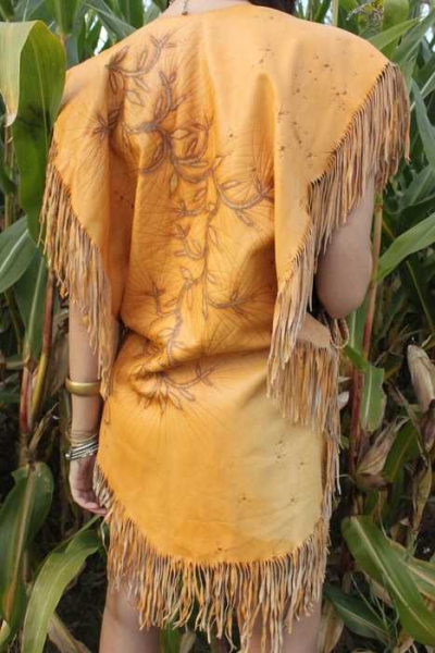 Original Indianer Echtleder Cape Kleid