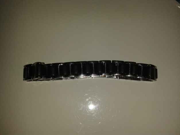 Schwarz / silbernes Armband aus rostfreiem Stahl