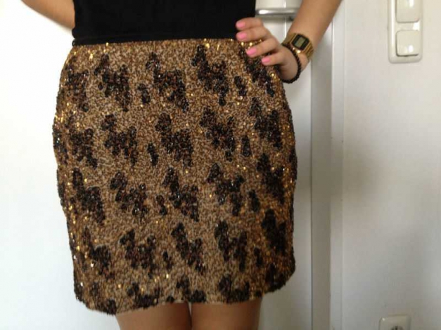 Zara Pailletten Rock Blogger M / 38